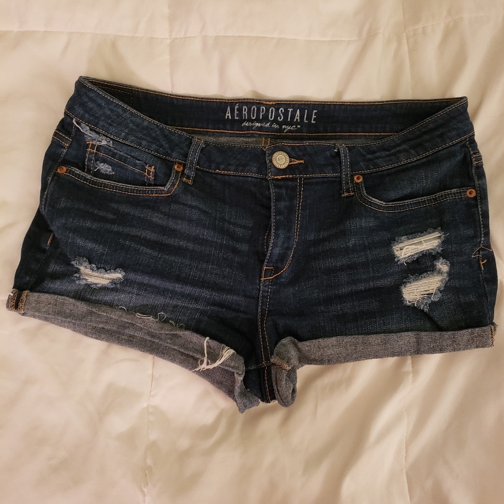 Distressed Denim Shorts